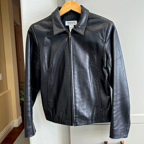 Vintage 90's y2k Black Soft Leather Fitted Jacket - Size Small S - Picture 1 of 8